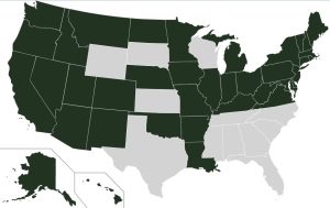 Map of Medicaid expanded states