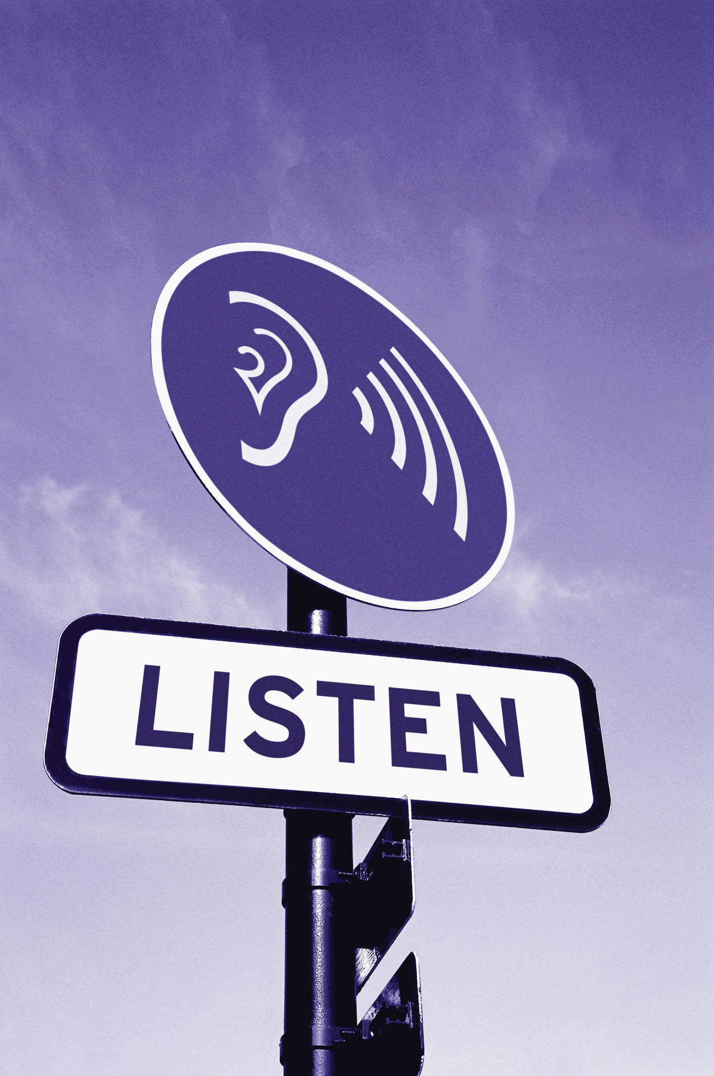 Decorative image with the word, "Listen"
