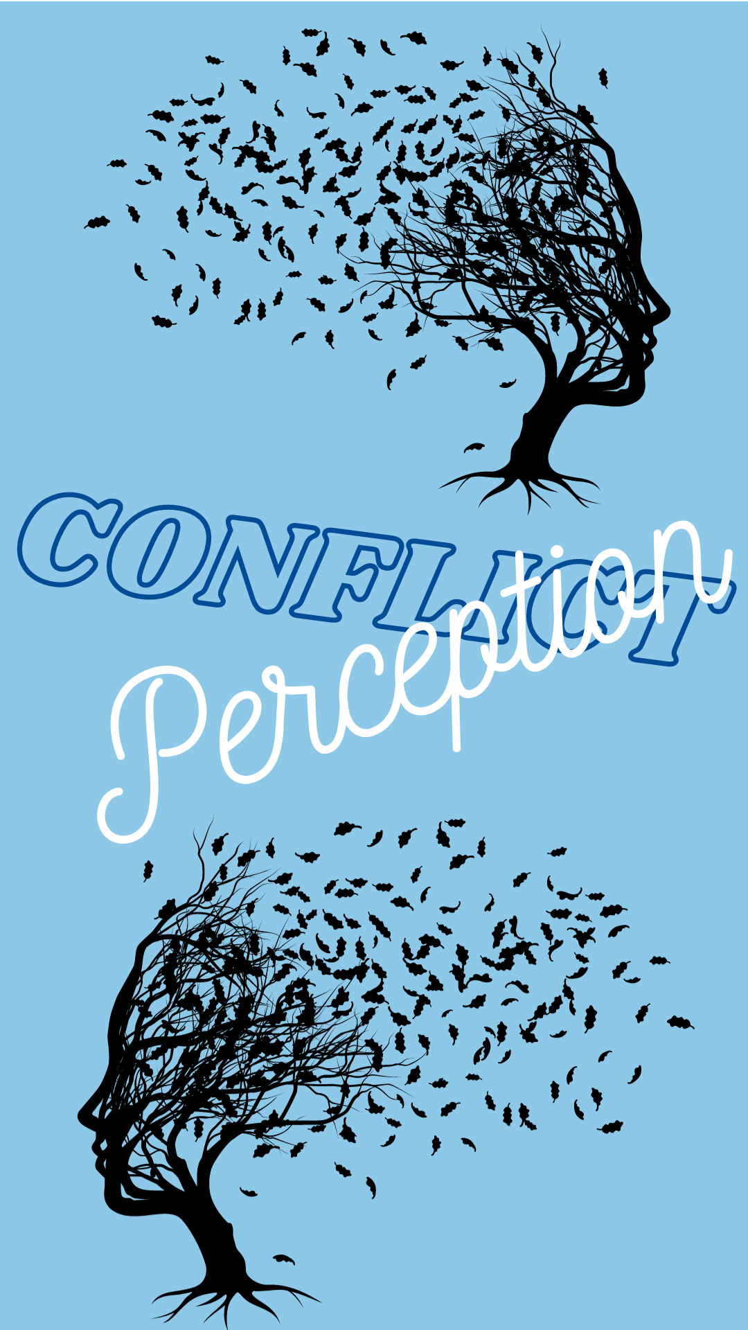 A decorative picture with the words, "Perception Conflict."
